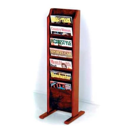 Wooden Mallet Wooden Mallet Cascade Free-Standing 7 Pocket Magazine Rack, Mahogany MR7-FSMH